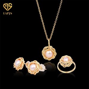 Bộ Trang Sức Handmade Ngọc trai Gold filled Loving Swirl SCB-2412