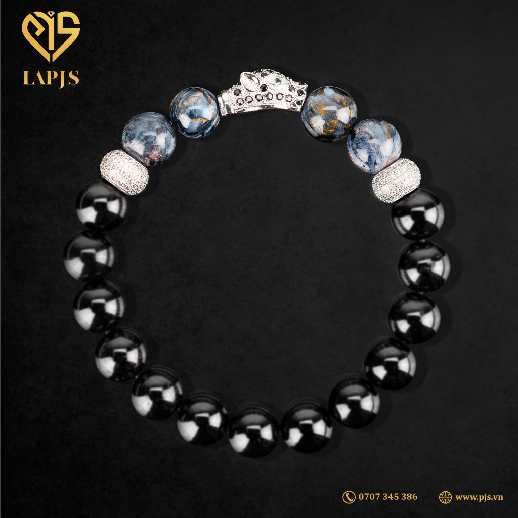 Vòng tay Đá Pietersite Charm đầu thú- SBL-1115