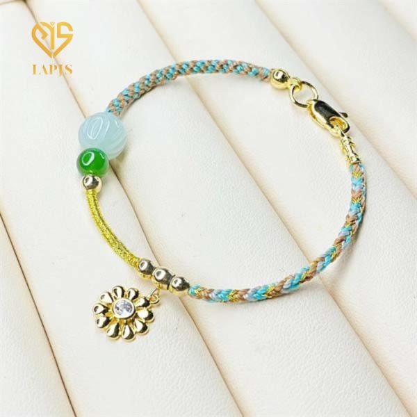 Vòng tay thắt nút charm hoa cúc HBL-2316