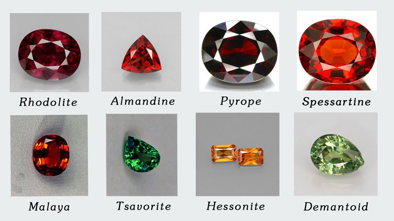 Các loại đá Garnet phổ biến